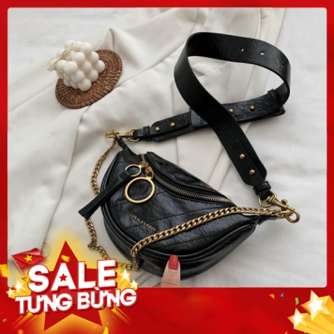 Túi bao tử đeo chéo trước ngực Cnk khóa tròn da PU siêu mềm DC07 túi đeo chéo TX Quảng Châu cao cấp