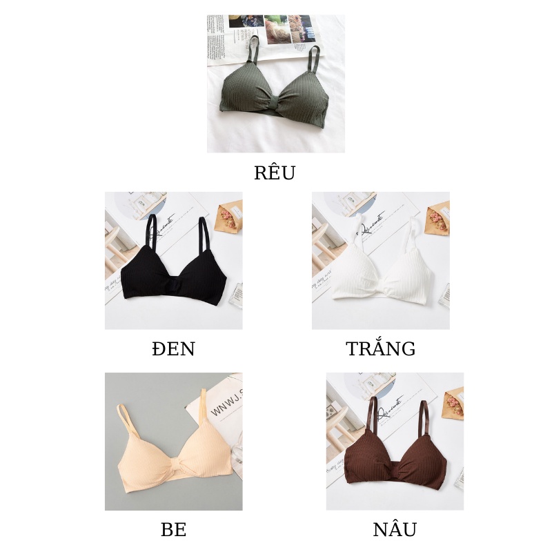 Áo bra nữ thắt nơ thun gân tăm hai dây đi biển sexy AL67 | BigBuy360 - bigbuy360.vn