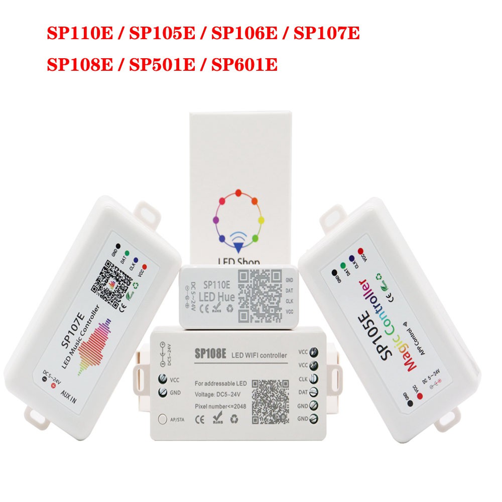 WS2812B WS28111 SK6812 Bộ điều khiển đèn Led Pixels Strip Bluetooth SP105E SP110E WIFI SP108E SP501E