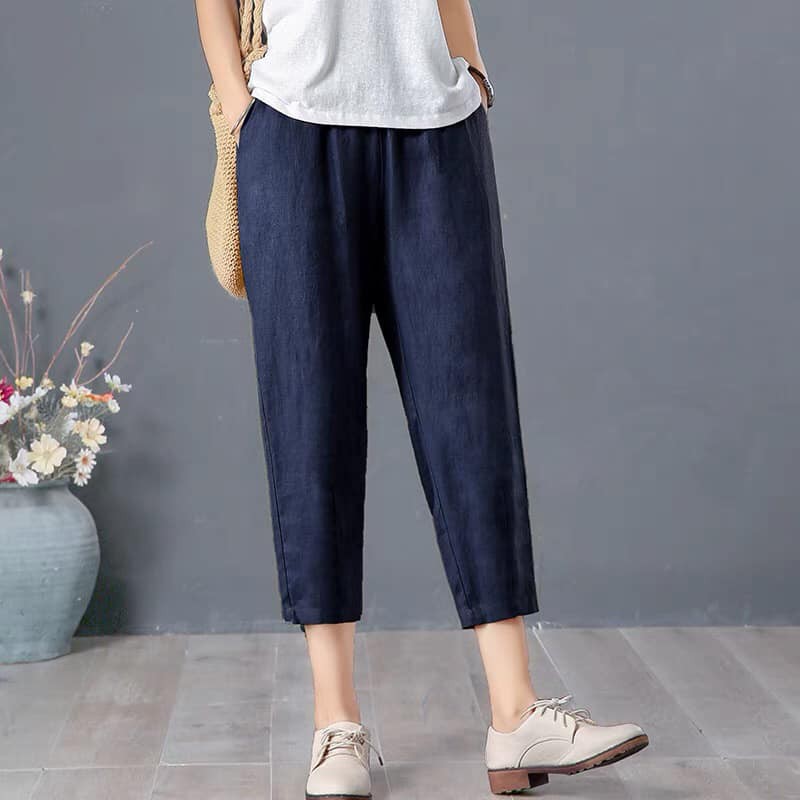 (Hàng xuất dư) Quần BAGGY chất đũi (linen) nữ, Thiết kế mới, Hàng đã về, Nhẹ nhàng, Thoải mái, Tự tin ra đường