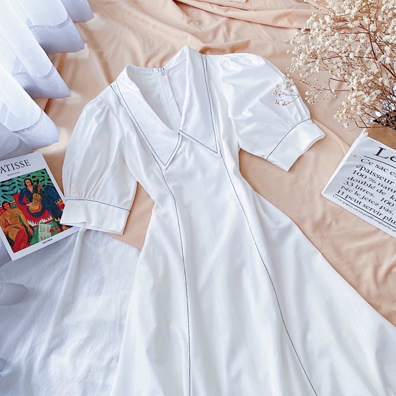 Váy đầm tiểu thư maxi minta- Hình thật trải sàn