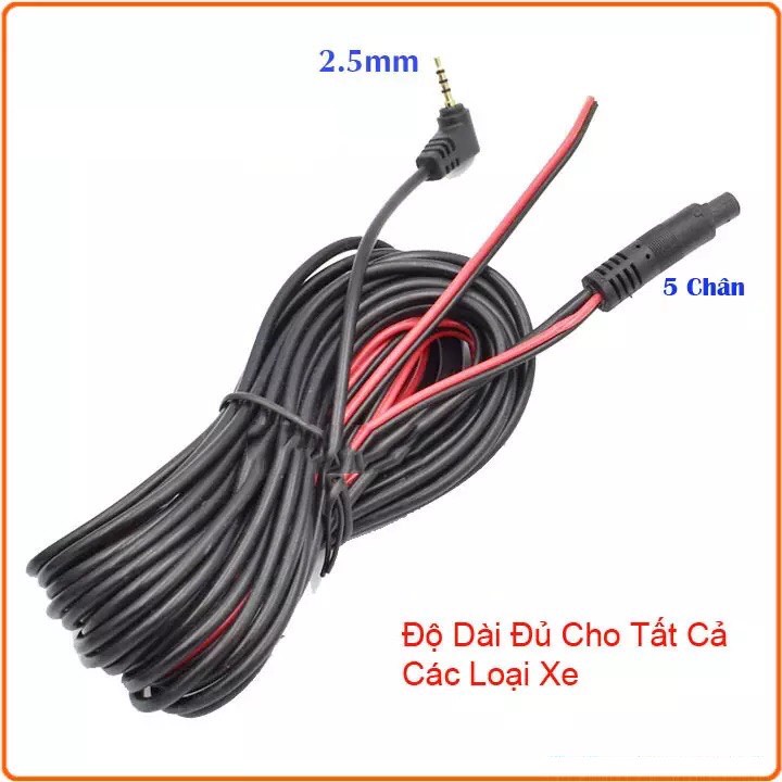 Camera Lùi 4 Mắt LED Cao Cấp Cho Xe Ô Tô loại jack cắm 2,5 mm 5 chân cho camera hành trình, dây tín hiệu dài 5,5m