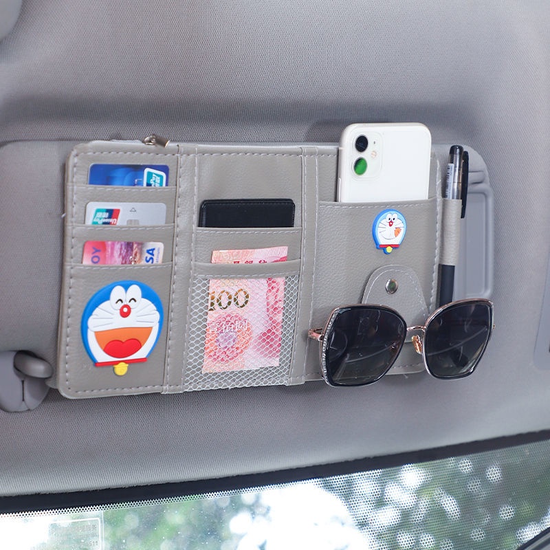 Ví Đựng Thẻ Họa Tiết Hoạt Hình Gắn Tấm Che Nắng Xe Hơi