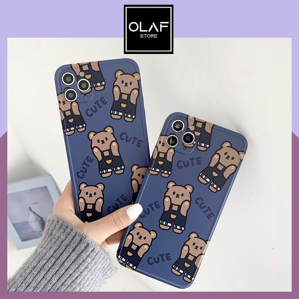Ốp iPhone hoạt hình cute gấu biểu cảm dễ thương.Tương thích iPhone 12 ProMax/12/11 ProMax/11/XsMax/Xs/X/8plus/8/7plus/7