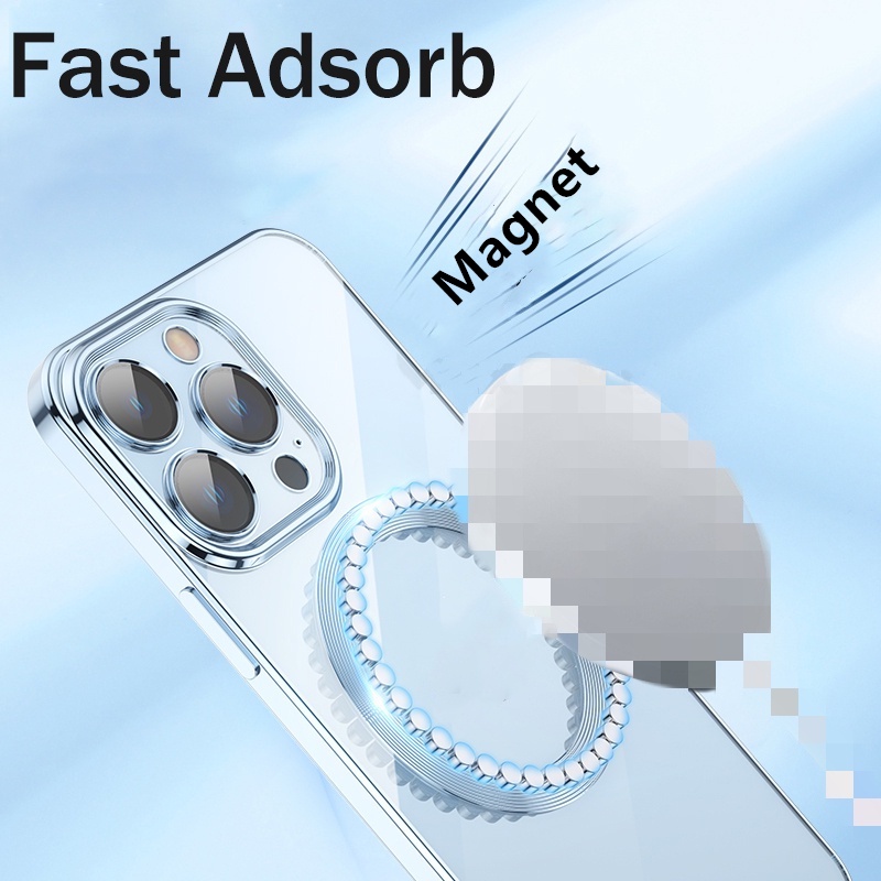 Ốp Điện Thoại Trong Suốt Mạ Điện Từ Tính Sang Trọng Cho iPhone 13 12 14 Pro Max 13 Pro 12 Pro Max 13 Pro Max 14 Plus