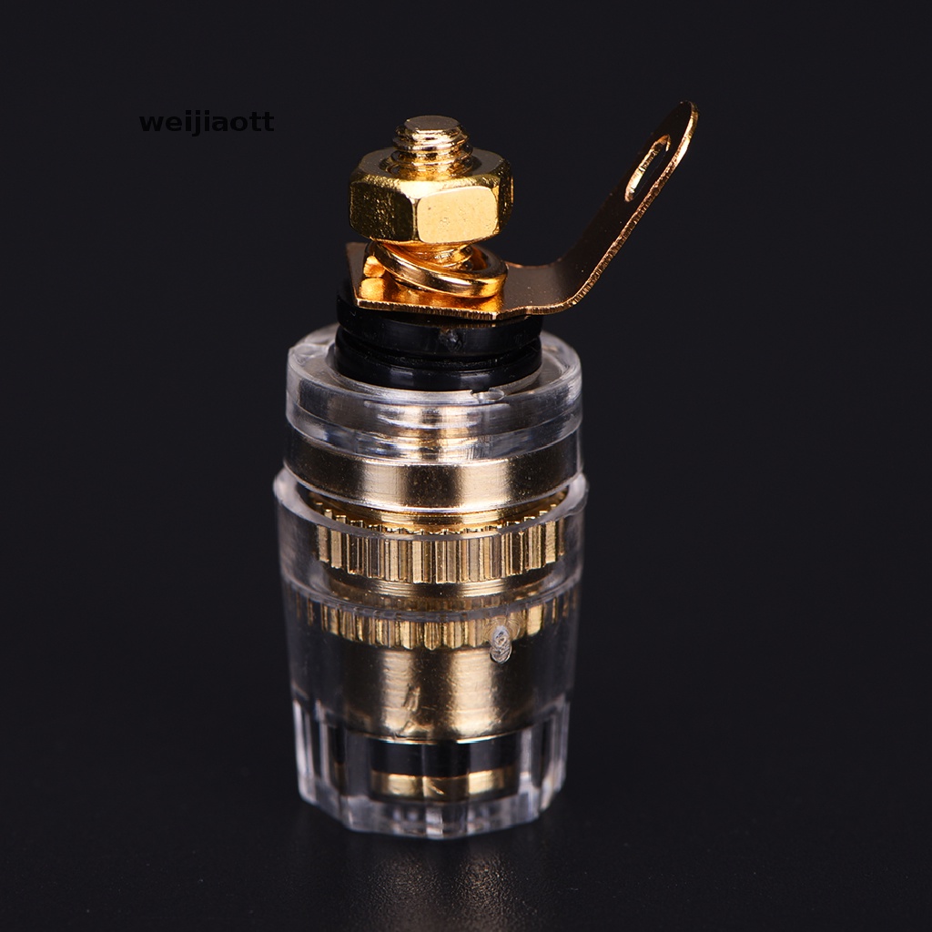 weijiaott 2X Amplifier Speaker Crystal Terminal Binding Post Connector For 4mm Banana Plug Hot sale WT
