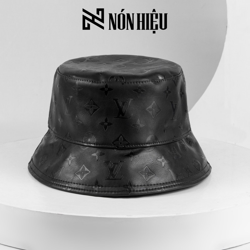 Nón Bucket hoạ tiết LV Da MADE IN FRANCE Full Tem Mark hãng