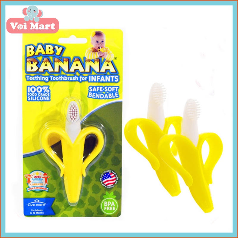 Gặm nướu và bàn chải chuối 2 in 1 BABY BANANA - Mỹ