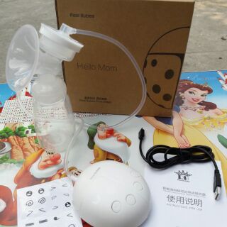 Máy hút sữa matxa điện đôi Real bubee