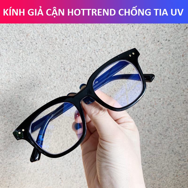 Kính gọng cận chữ V đẹp giá rẻ cho nam nữ, mắt kính không độ phong cách Ulzzang LUMINA 050
