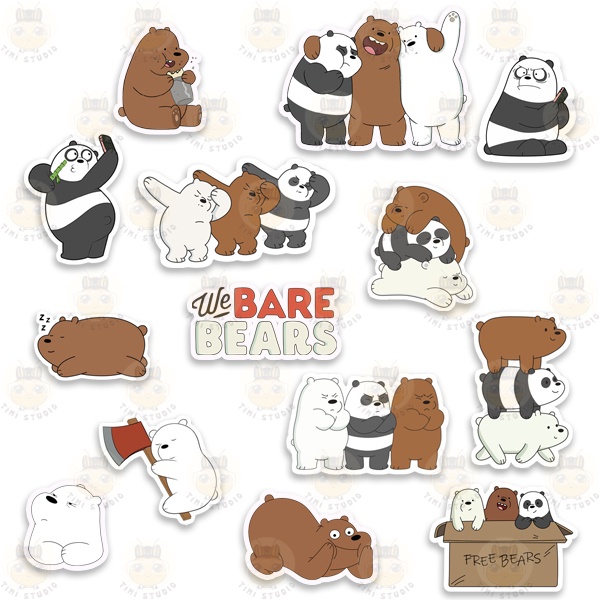 Sticker Hình We Bare Bears - Tỉ Mỉ Studio