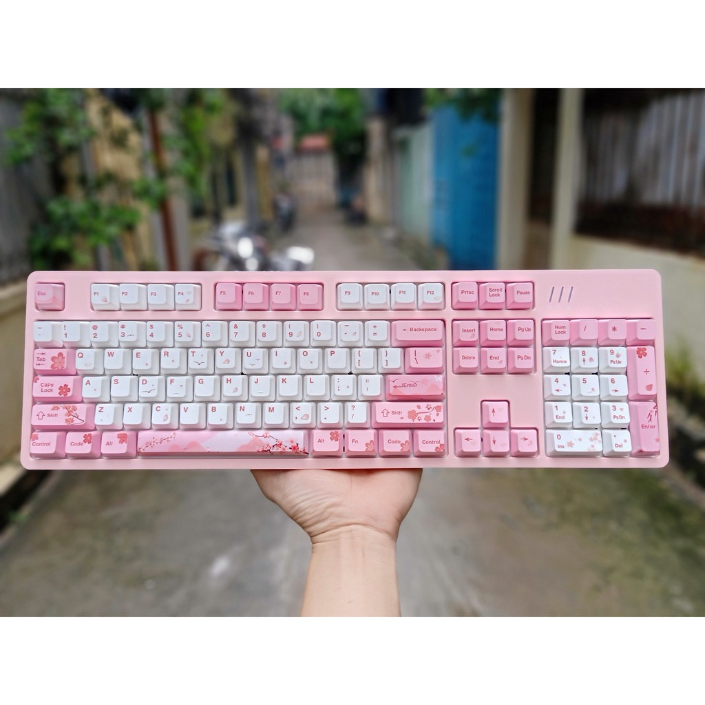 Nút bàn phím cơ Mario, pudding, sakura,Keycap OEM Hana Thick PBT Dyesub