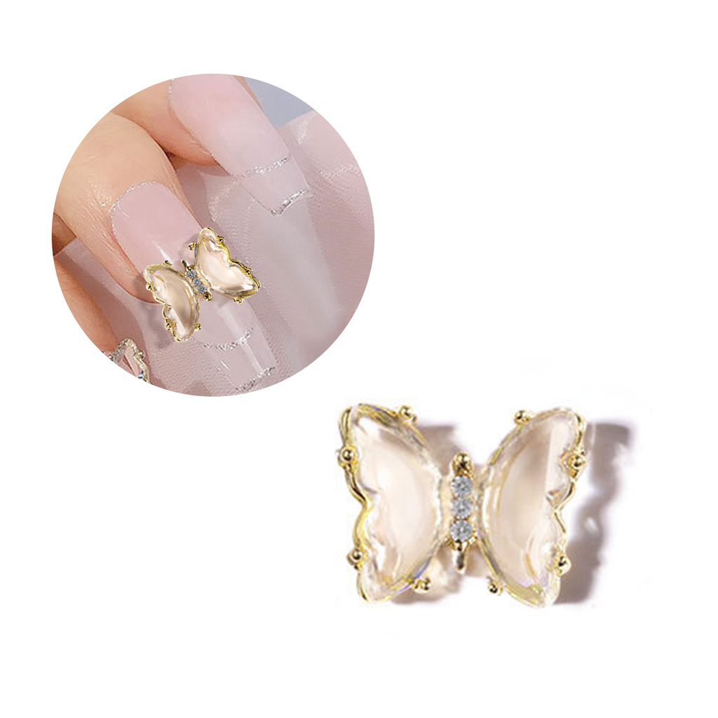 [Hàng mới về] Đá đính trang trí móng tay hình bướm hiệu ứng 3D xinh xắn