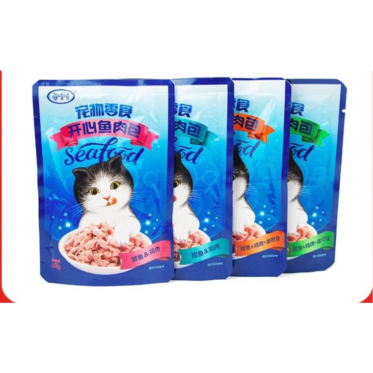 [Mã PET50K giảm Giảm 10% - Tối đa 50K đơn từ 250K] [PATE SIÊU MỀM MỊN NHƯ SOUP THƯỞNG] Pate Happy Akachan cho mèo - 60g