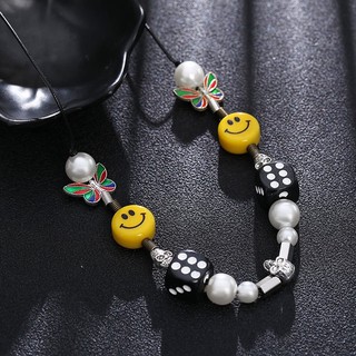 Vòng cổ Smiley chocker icon , Dây chuyền Smile xúc xắc đen , Msw Town