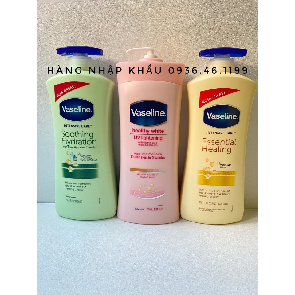 [Chính hãng][Mẫu Mới][Siêu Sale] Sữa dưỡng thể trắng da Vaseline Healthy White UV Lightening Body Lotion 725ml Mỹ