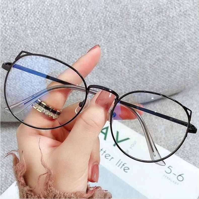 Kính Mát Chống Bức Xạ Gọng Tròn Thời Trang Cho Nữ
