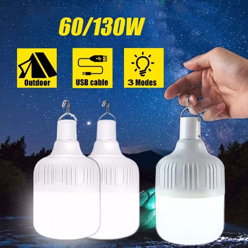 Đèn LED Cắm Trại 60W/130W Có Thể Sạc Lại Bằng Cổng USB