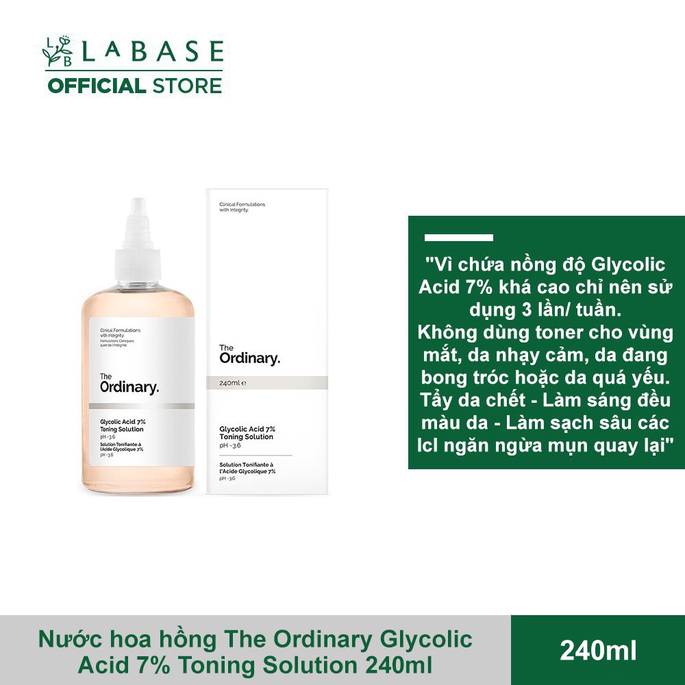 Nước hoa hồng The Ordinary Glycolic Acid 7% Toning Solution 240ml (0977)