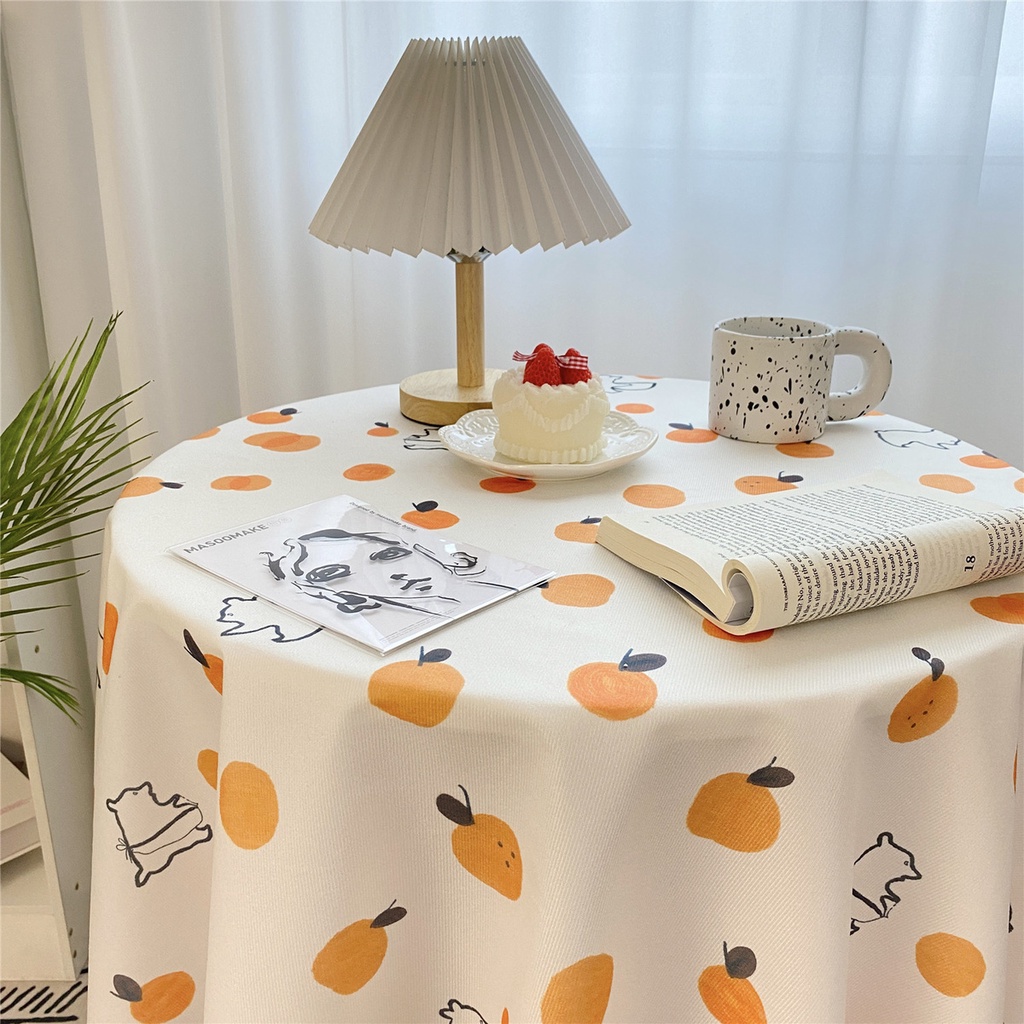 Khăn Trải Bàn Hình Vuông/Tròn/Trái Tim Họa Tiết Kẻ Sọc Ca Rô