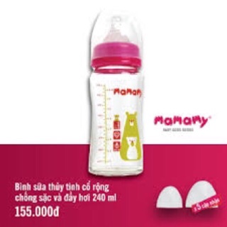 Bình thủy tinh cổ rộng Mamamy