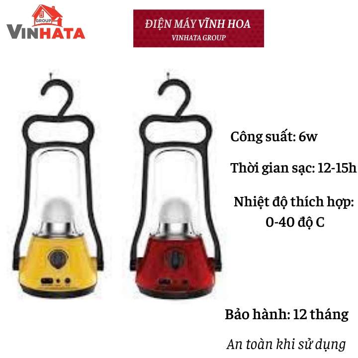 Đèn sạc tích điện SUNMAX SLE2002 Đỏ- vàng giá tốt chính hãng