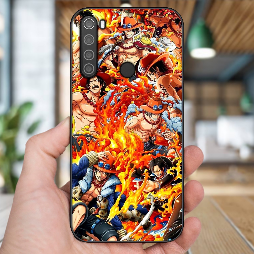 Ốp lưng Xiaomi Redmi Note 8 viền đen in hình Ace One Piece