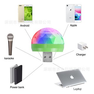 Bóng đèn Led vũ trường 7 màu, cổng usb cảm ứng nháy theo nhạc