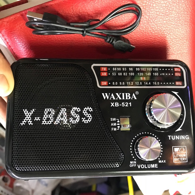 Đài Radio FM  WAXIBA  XB 521URT- có hỗ trợ thẻ nhớ và USB-đèn pin Siêu sáng-BH 6Tháng