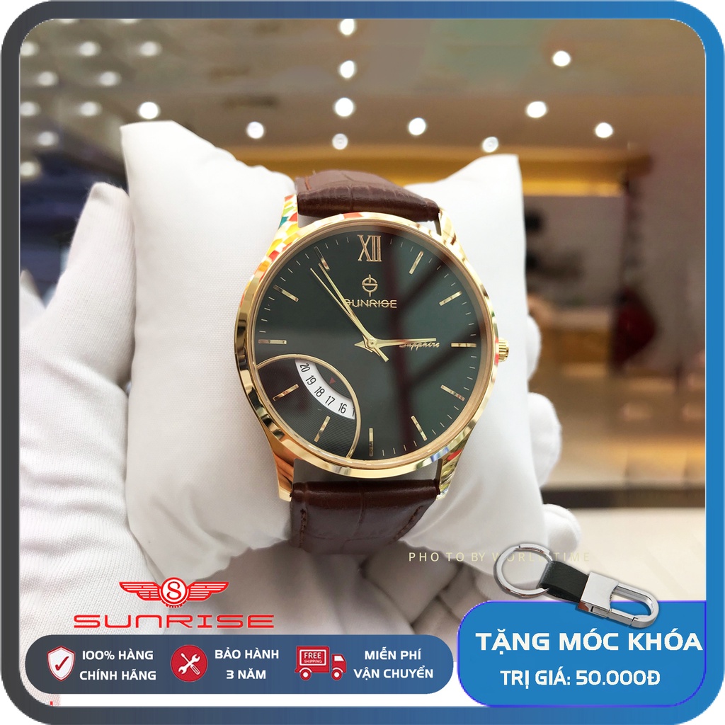 Đồng hồ nam sunrise DM783SWA chính hãng Full Box Sapphire chống xước , chống nước, bảo hành 3 năm