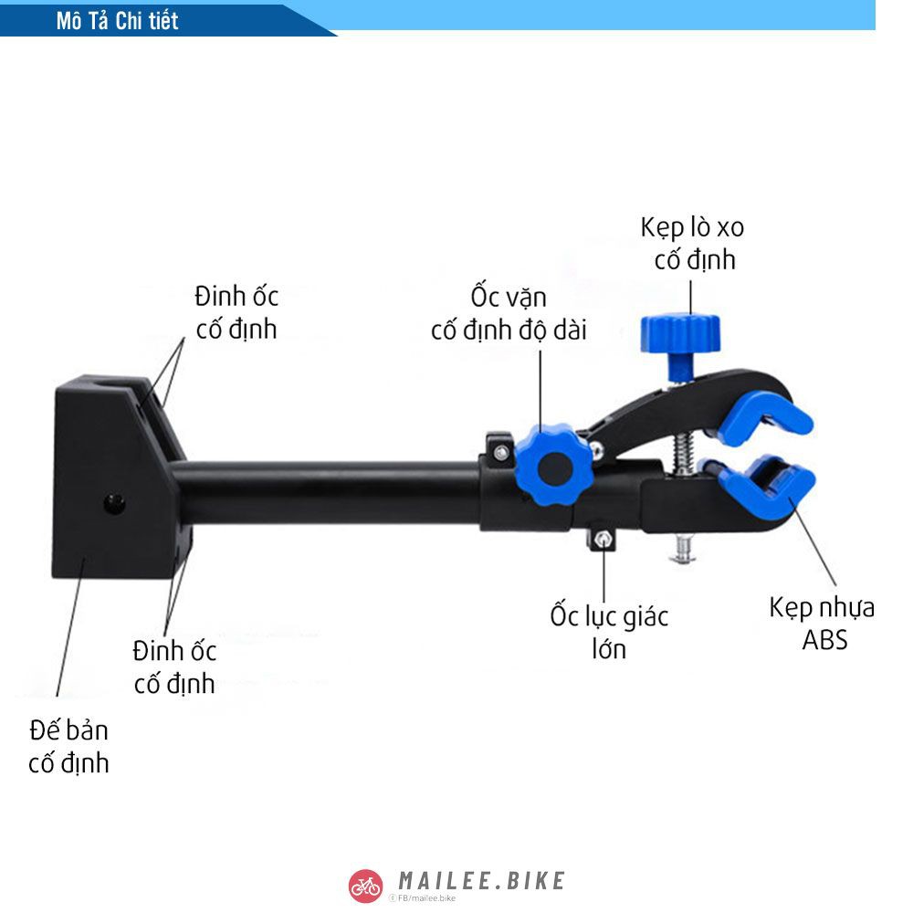 Móc Treo Xe Đạp Lên Tường Kẹp Khung Xe Đạp Chắc Chắn Bền Bỉ Tiết Kiệm Không Gian Chịu Tải Lớn Tránh Trầy Xước Xe