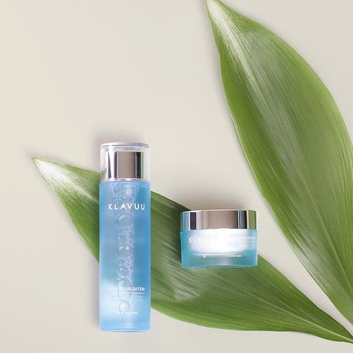 Combo 2 loại Nước hoa hồng & Kem dưỡng ẩm KLAVUU Blue Pearlsation Marin Collagen Aqua Toner &  Enriched Cream