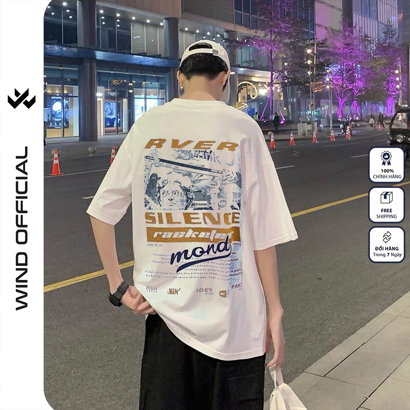 Áo phông unisex form rộng WIIS RVER oversize tay lỡ cotton thời trang nam nữ ulzzang