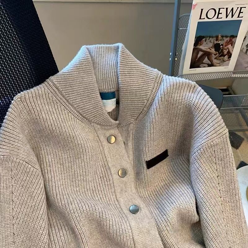 Áo khoác Pure Cube len sáp mềm dáng ôm màu xám phong cách phương tây thời trang mùa thu cho nữ