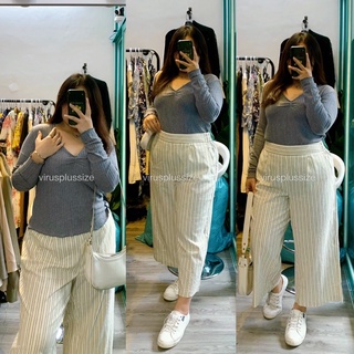 [virusplussize] áo len xoài cổ tim bigsize (MNGX)