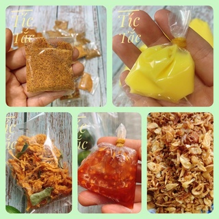 Topping ăn bánh tráng - muối tôm - sốt bơ trứng - me - hành phi - sate - tép sấy đủ loại
