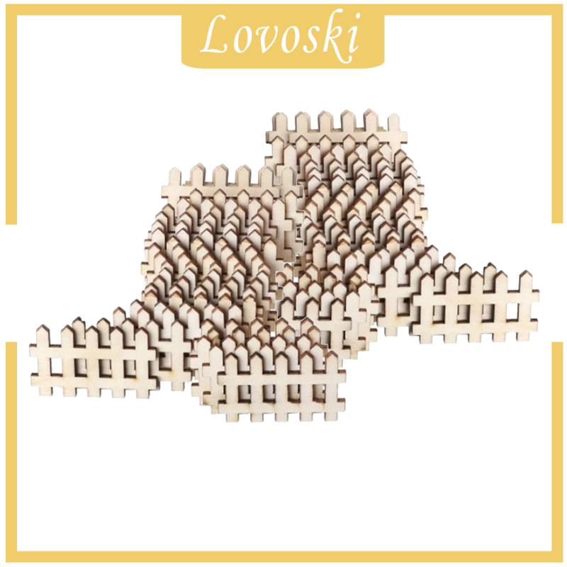 [Lovoski] Set 100 Hàng Rào Gỗ Mini Trang Trí Vườn Thần Tiên (Chưa Hoàn Thiện)
