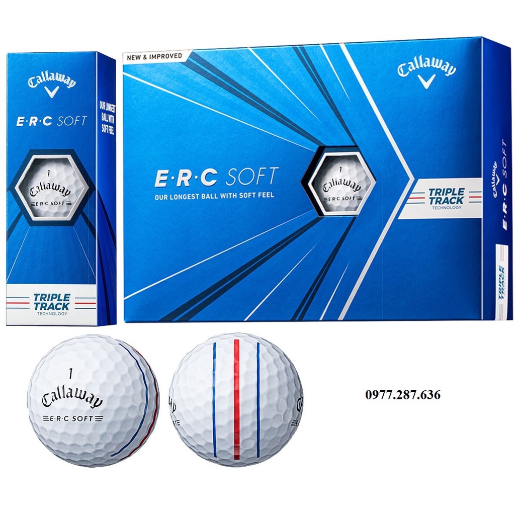 Bóng golf Callaway tập chơi mới (1 hộp 12 quả) - ERC SOLF 19 Triple Track BB001