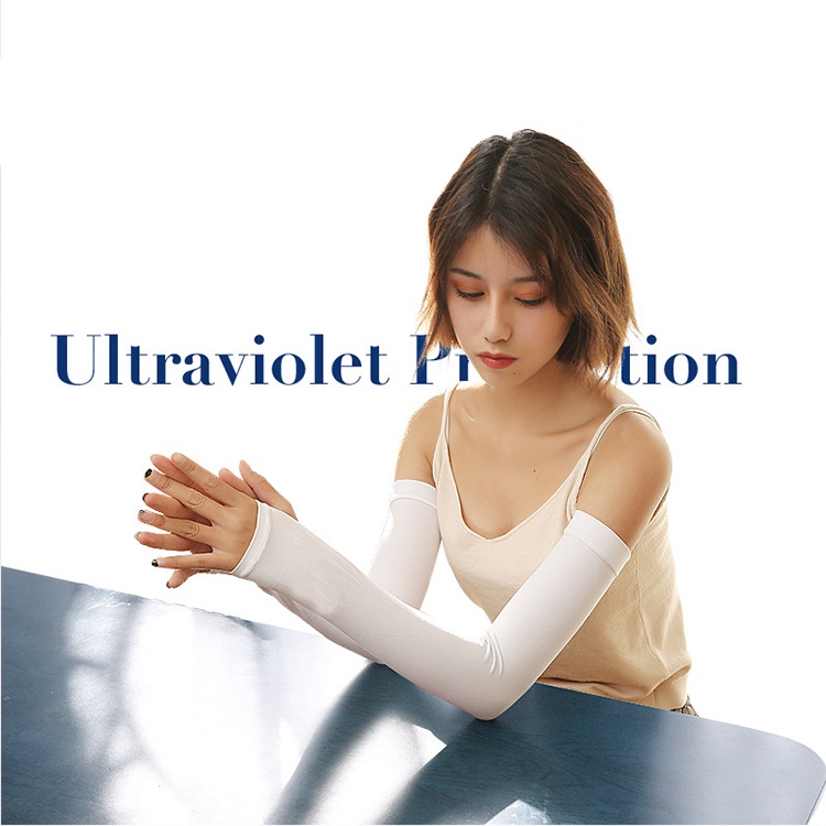 Găng tay chống nắng chống tia UV xỏ ngón cái cho nam nữ let's slim chất vải co giãn dày dặn