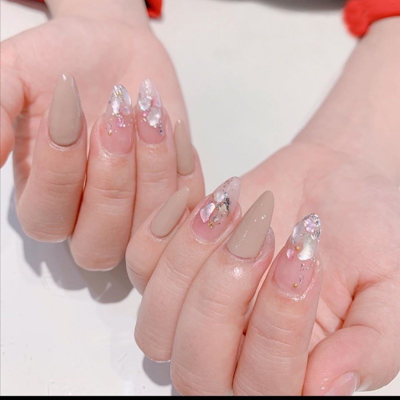 Set 12 hũ xà cừ nail size nhỏ - xà cừ trang trí móng tay đắp gel ẩn theo phong cách Hàn Nhật