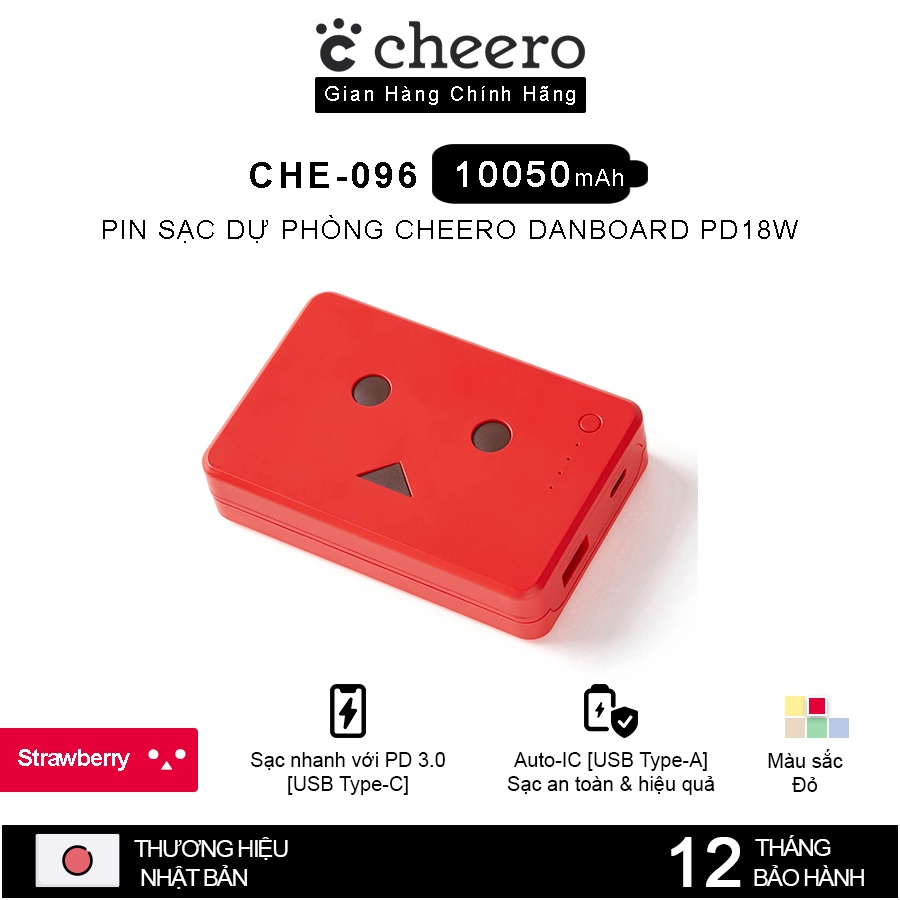 Pin Sạc Dự Phòng Cheero Power Plus Danboard Version PD18W CHE-096 10050mAh - Hàng Chính Hãng