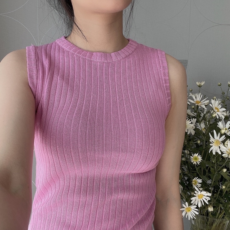 [DK04]Áo len tăm dệt kim sát nách phong cách thời trang Hàn Quốc cho nữ