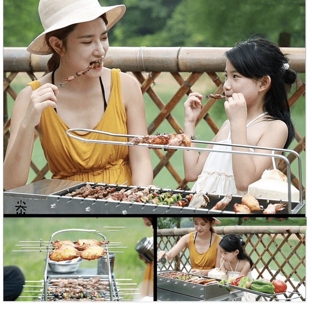 Lò nướng Hun khói BBQ Bacon USA (tặng túi phụ kiện full 12cm 56.5cm SKU2050 Korean Style