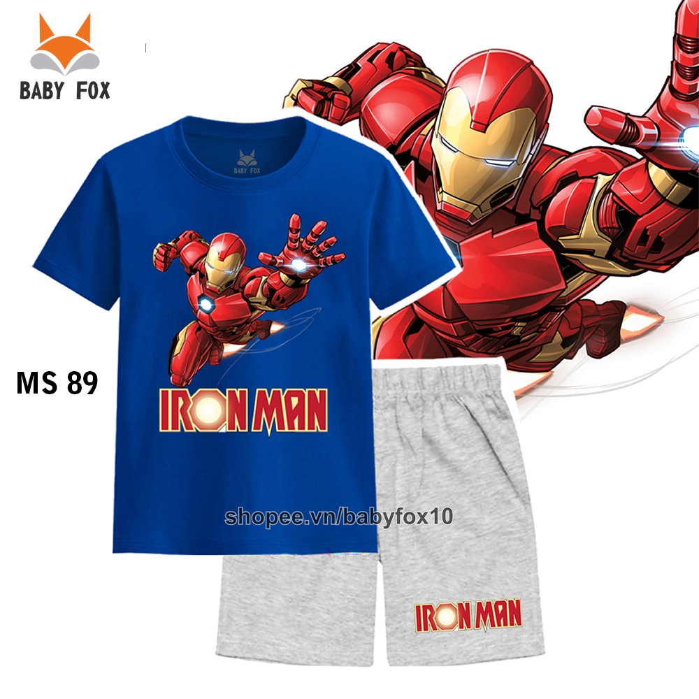 Bộ thun bé trai 100% cotton cao cấp, thương hiệu BABY FOX, hình người nhện, người sắt i