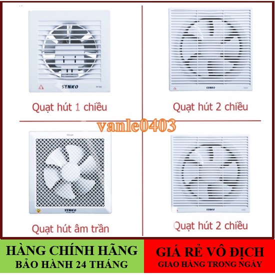 Quạt hút tường, quạt hút âm trần senko H100, H150, H200, H250, HT150, HT200, HT250