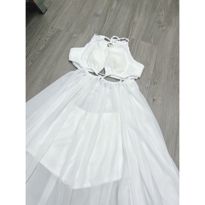 Maxi khoen xẻ đùi form xoè siêu xinh sống ảo cực chill sang chảnh