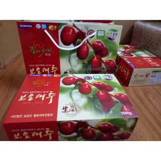 Táo đỏ hàn quốc sấy khô, quả to kèm hộp và túi xách siêu sịn sò