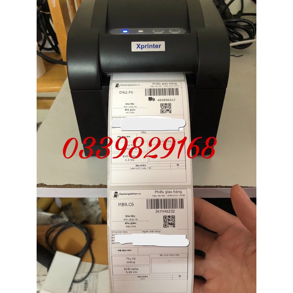 Máy in tem nhãn mã vạch + vận đơn + hoá đơn k80: Xprinter 350b