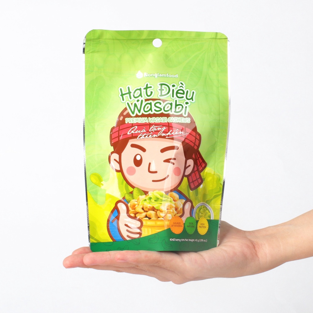 Hạt điều wasabi Nonglamfood 45g | Premium wasabi cashews