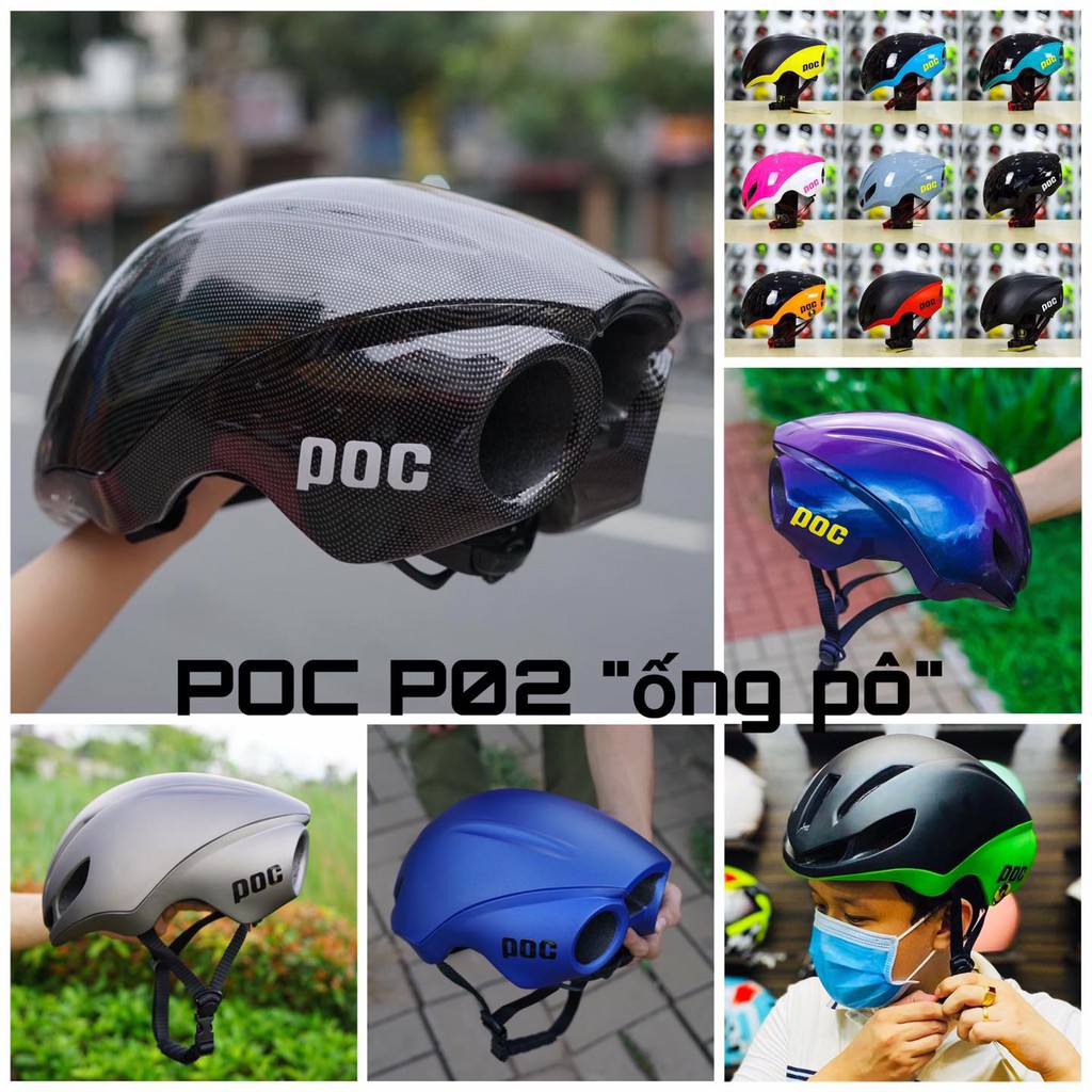 NÓN THỂ THAO POC 02 ỐNG BÔ CỰC NGẦU CÓ SẴN TÚI VÀ HỘP CHÍNH HÃNG